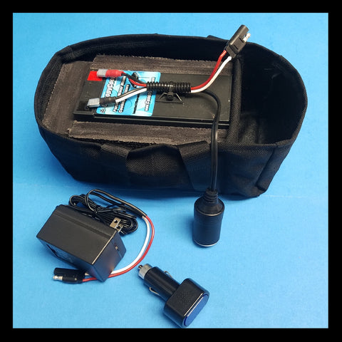 12V 7AH Medium Battery Kit, Charger, Connector & Battery Leads